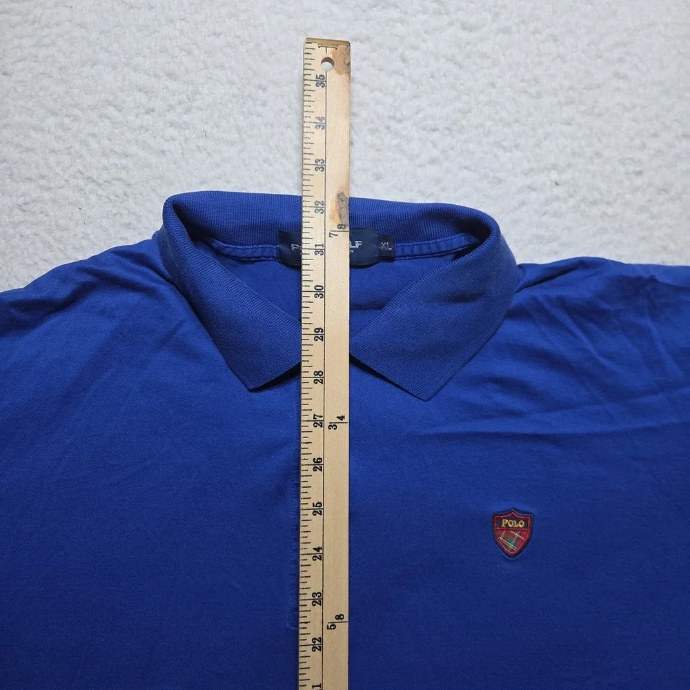 Vintage 90s Polo Golf Ralph Lauren Polo Men's XL Blue Single Stitch Chest Crest